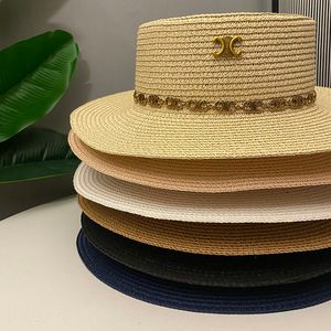 Chapeaux à bord large chapeaux de seau de luxe marque de paille de paille de créateur de seau de seau de seau de mode femme top chapeaux d'été plage de protection solaire casquette paille