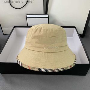 Brede rand hoeden emmer hoeden luxe designer bucket hoed hoeden pet gestreepte geruite geruite hoeden van Londense hoeden Q240408