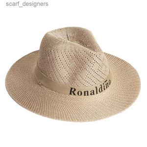 Chapeaux à bord large chapeau seau de seau de polyester imitation raffie respirant western cowboy cape d'été