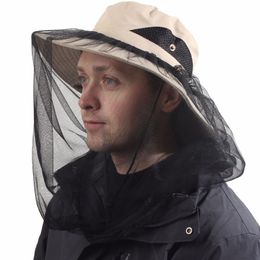 Chapeaux à large bord Chapeaux seau pour homme Empêcher les moustiques Face Mesh Respirant Chapeau de pêcheur Été Protection UV Chapeaux de soleil Pêche en plein air Randonnée Seau Chapeaux 230413