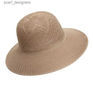 Chapeaux à bord large chapeau seau de seaux hommes femmes polyester imitation raffia soleil respirant rafraîchissant capuche voyage d'été