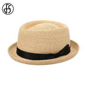 Chapeaux à large bord chapeaux de seau hommes Cowboy Jazz chapeau Gentleman Paname chapeau 2024 été crème solaire solide chapeau de paille J240305