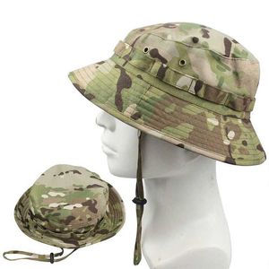 Brede rand hoeden emmer hoeden heren tactische zonnebrandcrème camo outdoor reizen klimmen vissen hoed militaire training strand heren wandelhoed J240325