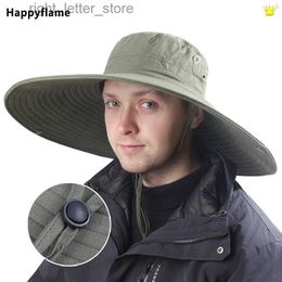 Wide Brim Hats Bucket Hats Nouveau 16CM grand large bord été pêcheur chapeau mode solide Sombreros De randonnée en plein air plage chapeaux maille respirant Anti UV soleil chapeau YQ231215