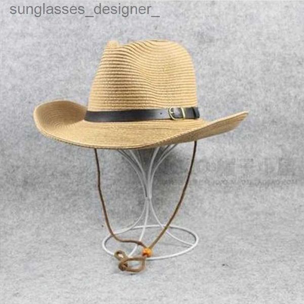 Sombreros de ala ancha Sombreros de cubo Nuevo Tamaño extra grande 62 cm Plegable Jazz Str Hat Hombres y mujeres Verano Playa Cordón Protector solar Deportes al aire libre Sombrero para el sol WholesaleL231219