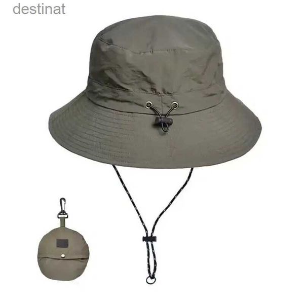 Sombreros de ala ancha Sombreros de cubo Nuevo sombrero de pesca para mujer de secado rápido sombrero de pesca plegable sombrero de cubo al aire libre sombrero de camping sombrero de senderismo a prueba de viento C24326