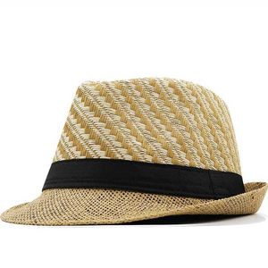 Brede rand hoeden emmer hoeden nieuwe zomer dames fedora stro hoed papa vissen trilby panama hoed heren stro hoed ademende fedora hoed Q240403