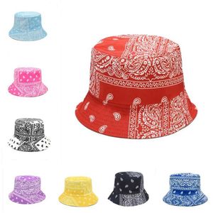 Chapeaux à larges bords Chapeaux de seau Chapeaux d'extérieur Chapeau de seau imprimé Paisley pour femmes Double face Bandana Panama Chapeau pour hommes Sports de plein air crème solaire chapeau de pêcheur BobC24326