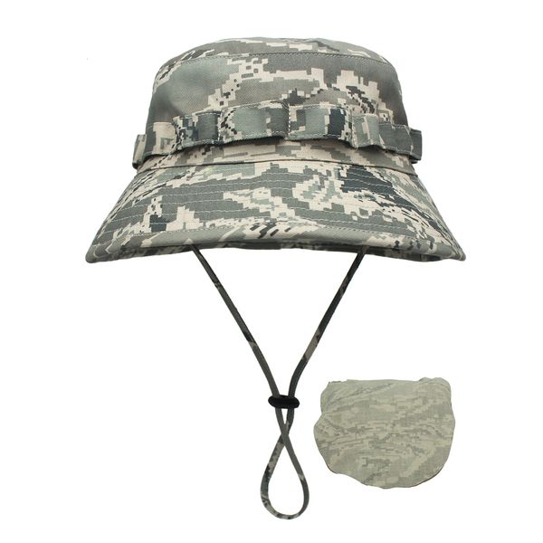 Chapeaux à large bord Chapeaux seau Outfly Digital Camouflage Armée Chapeau Camping en plein air Hommes Chapeau à bord court Vente en gros Crème solaire Bionic Jungle Hat Bucket Hat 230306