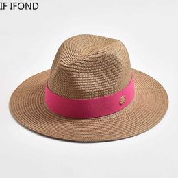 Chapeaux à bord large chapeau seau panama femmes été som hat soft soel plage de plage chapeau extérieur uv protection chapeau de voyage sombreros de mujer j240425