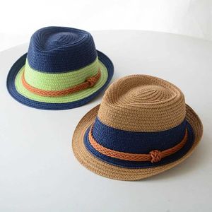Chapeaux à bord large chapeau seau Panamanian Str - garçon jazz chapeau anglais mec pour un chapeau de soleil de plage un chapeau cool tissé pour J240522