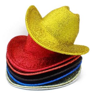 Widers rim chapeaux Bucket chapeaux cool jazz chapeau paillettes garçons et filles montrent le chapeau de bal de la personnalité des cowboy pour femmes sombrero hombre os masculinos y240425