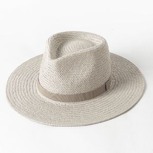 Chapeaux à large bord Chapeaux seau Bande unie Panama Chapeaux de paille pour femmes Chapeaux de plage d'été Chapeau de soleil à large bord Funeral Church Derby Fedora Cap UPF50 230713