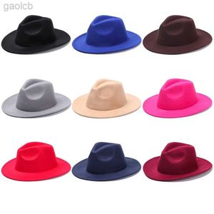 Brede rand hoeden emmer hoeden Retro brede rand denim hoed dames jurk dans podiumvoorstelling jazz hoed Panama Fedora hoed 24323