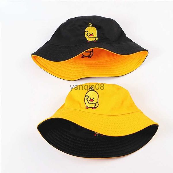 Chapeaux à bord large chapeau seau de seau réversible Bucket de canard Panama Chapeau pour hommes Femmes Summer Sun Chapeau de pêche Bob Boys Sad Boys Panama Pold Outdoor Fisherman Hat HKD230810