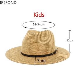 Chapeaux à bord large chapeau de seau petit 52-54 cm chapeaux pour femmes enfants enfants Str chapeau d'été extérieur fille fille du soleil Protection des chapeaux de plage sombreros de mujer J240429