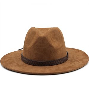Wide Brim Hats Bucket Hats Solid color Suede fedoras panama hat felt hat for male Jazz hats cowboy hat for women and men winter men cap wide brim hat 230321