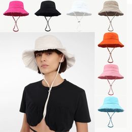 Hüte mit breiter Krempe, Eimerhüte, Sommer-Bambushut, Damen-Fischerhut, Damen-Bob Chapeau, gewaschen, große Traufe, rohe Kante, Schlinge, Sonnenschutz, Sonnenschutzhut 230620