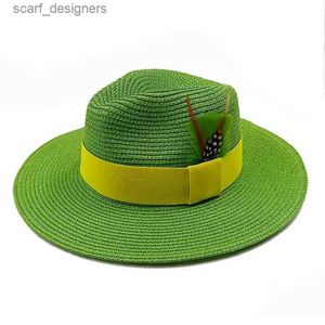 Chapeaux à bord large chapeau seau chapeaux d'été pour femmes Nouvelles accessoires en acrylique coloré chapeau de soleil extérieur paille chapeau de soleil Protection du soleil chapeau de plage unisexe bosse top 2022 y240409