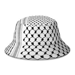 Brede rand hoeden emmer hoeden zomer Palestijnse hatta kufiya volksmak hoed voor jongensmeisjes palestine keffiyeh ontwerp visser hoeden outdoor panama hoed j240425