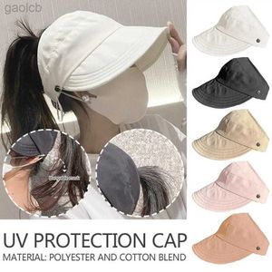 Chapeaux à large bord Chapeaux de seau Chapeau de protection UV sans maquillage UFP 50 + Chapeau réglable à bord de pêcheur Chapeau de soleil pliable large de protection d'été portable 24323