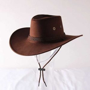 Chapeaux à bord large chapeau seau vintage western cowboy chapeau plante en pot solide