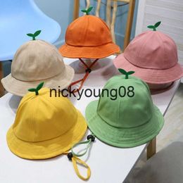 Sombreros de ala anchos sombreros cubo de sombreros anchos niños lindos sombrero de cubo amarillo primavera otoño de verano brote sombreros para niños proteger a pescador plegable al aire libre Panamá CA