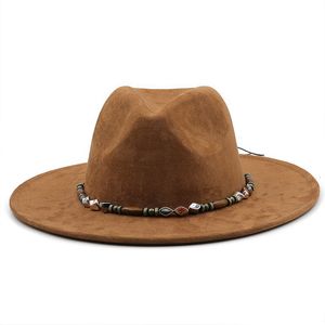 Brede rand hoeden emmer hoeden brede rand hoeden emmer mode vrouwen mannen varkensvlees pie hoed dad suede flat fedora lady gentleman gokker Panama Trilby met bandmaat 58cm 230821