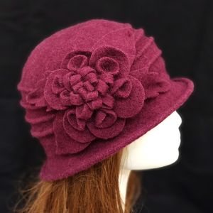 Brede rand hoeden emmer hoeden winterhoeden voor vrouwen wollen hoed herfst dames floppy fedora hoed bloemen koepel emmer hoeden moeder warme capau femme cap 230529