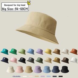 Cappelli a tesa larga Cappelli a secchiello da donna Cappello a secchiello da sole di grandi dimensioni da uomo Testa grande Protezione solare Cappello da pescatore Nero Beige Cotone Taglie forti Panama 57-60 cm 60-63 cm 231011