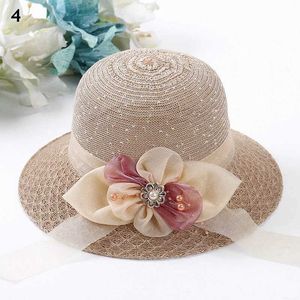 Brede rand hoeden emmer hoeden dames strik strik brede randzon hoed zonbescherming c dames panama cs outdoor lint meisje zomer grote rand hoed j240429