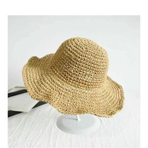 Sombreros de borde anchos sombreros de cubo para mujer sombrero de paja elegante sombrero de sol al sol