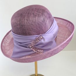 Chapeaux à large bord Chapeaux de seau X4125 Chapeaux de plage élégants Lady Fashion Lin Fedora Chapeaux Banquet Bucket Cap Chapeaux de fil de chanvre britannique Fascinators 230422