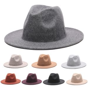 Chapeaux à large bord seau haute qualité mode laine femmes feutre Jazz Fedora ceinture boucle décor unisexe Panama hommes fête mariage casquette 230801