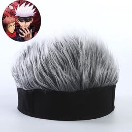 Brede Rand Hoeden Emmer Japanse Anime Jujutsu Kaisen Cosplay Hoed Nep Haar Toupetje Camouflage Mutsen Spiked Manga Punk Cap YP004 230915