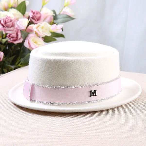 Sombreros de ala ancha Bucket Ladies Fedora Hat Moda 100% Pura Australia Lana con pastel de cerdo Mujer Fiesta Boda Formal Fieltro 231027