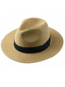 Brede rand hoeden emmer groot formaat Panama Lady Beach Straw man Zomer Zon Cap plus Fedora 55-57cm 58-60cm 61-64cm 221205