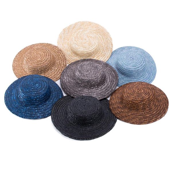 Chapeaux à large bord seau Lawliet 1 pièces Mini haut paille de maïs artisanat fabrication fascinateur chapellerie fournitures été soleil personnalisé A224 221103