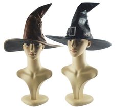 Chapeaux à large bord seau en cuir sorcière assistant mode fête couvre-chef accessoires d'Halloween accessoires de costumes de cosplay pour enfants adultes 230830