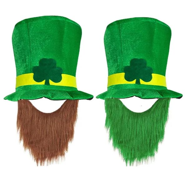Chapeaux à large bord seau Leprechaun chapeau accessoires vacances épais St Patricks Day Top trèfle adultes enfants vert Patrick avec barbe 230928