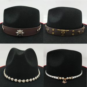 Chapeaux à large bord seau hommes chapeau accessoires ceinture de taureau femmes paille cowboy Fedora boucle décor extérieur mode 231027