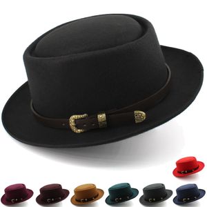 Hoeden met brede rand Emmer Heren Dames Wollen Klassiek Pork Pie Retro Fedora Trilby Zonnehoed Street Style Caps Feest Reizen Buiten Maat US 7 14 UK L 231122