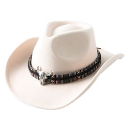 Chapeaux à large bord seau hommes chapeaux de cowboy accessoires cornes jazz top dames hommes bouclés femmes fedora chevalier grand ethnique Panama 230504