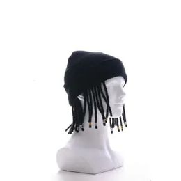 Chapeaux à large bord seau Rap Reggae Bonnet froid hommes Hip Hop chapeau tricoté Dread serrures pull mode Punk bonnets pour 230907