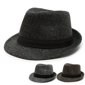 Chapeaux à large bord seau rétro Fedora chapeau hommes ruban bande feutre britannique élégant homme Jazz casquette en plein air laine melon 230801