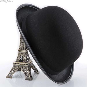 Beauts à bord large seau rétro pour hommes en forage Fedora chapeau noire jazz trilby panama gentlemans gangster chapeau homme yq240407