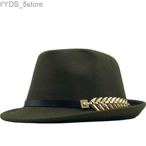 Bélans à bord large seau simple en laine femme Fedora chapeau hiver