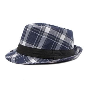 Chapeaux à large bord seau printemps et été Fedoras casquette pour femmes hommes unisexe Panama coton polyester 5658cm motif à carreaux Style Jazz LM0102 230801