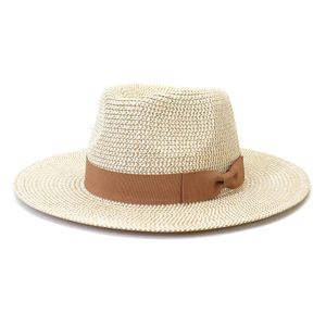 Chapeaux à large bord Seau Jazz Panama Chapeau Protection solaire de plage en plein air pour hommes et femmes au printemps été Solide avec ceinture 230801