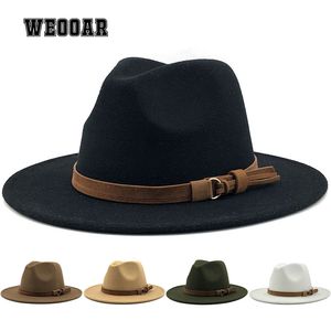 Brede Rand Hoeden Emmer Suede Luxe Fedoras voor Vrouwen Mannen Vilten Hoed Herfst Winter Cap Grote Dames Kerk Bone Vintage Wit Jazz MZ236 230801